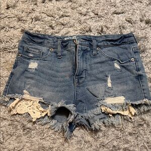 Mossimo Supply Co. Women's Jean Shorts with Lace - Blue